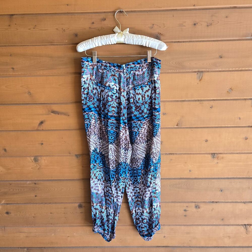 Anthropologie Lanikai Pant Elevenses Geometric Cropped Cuffed Trouser Boho 4 - Picture 4 of 6